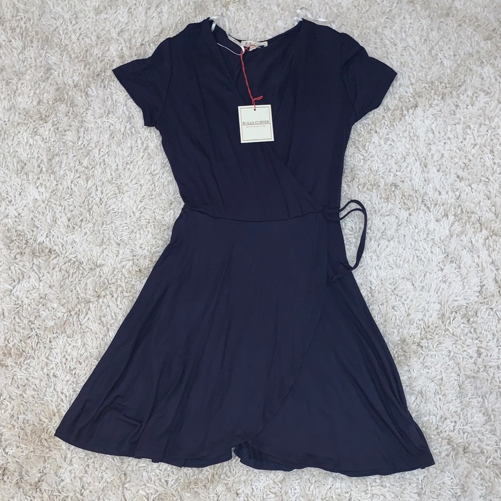 Navy Wrap Dress NEW WITH TAGS